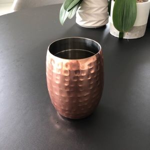 Anthropologie double wall hammered copper 14 oz tumbler